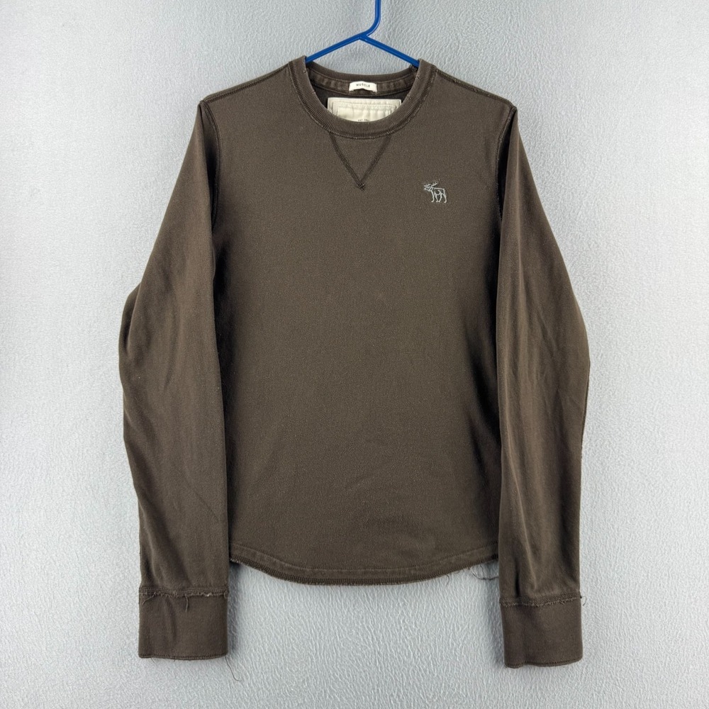 Vintage Abercrombie & Fitch Long Sleeve T Shirt Mens Medium Muscle Fit Y2K Moose